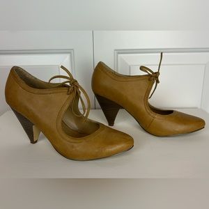 Mary-Jane Inspired Vegan Leather Mustard Yellow  Heels with Bow - Call it Spring